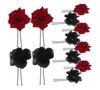BAZEITFLOW 8 Pezzi Forcine per Chioma a Forma di Rosa Rossa, Mini Mollette Floreali Artiglio a U, Set 12 Pezzi Doppio Colore per Decorazioni Serali e Matrimoni, Accessori Leggeri e Resistenti