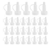 BAZEITFLOW 80 Pezzi Tappo Contagocce Bianco per Fiale in Plastica Design Antigoccia e Facile Identificazione, per Esperimenti di Laboratorio e Gestione Vernici