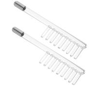 BAZEITFLOW Accessori Per Bacchetta Ad Alta Frequenza in Vetro 2 Pezzi Trasparente Non Conduttivo Compatibile Per Trattamenti Viso Pettine Ad Alta Frequenza Portatile