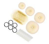 BAZEITFLOW Acconciature Sposa Donut Bun Maker Beige con Modellanti Elastici e Forcine Accessori per Chignon Eleganti e Styling Veloce per Ogni Occasione