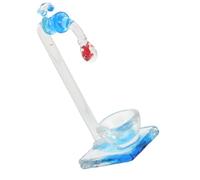 BAZEITFLOW Acquario Artificiale in Vetro con Rubinetto Galleggiante, Mini Boccia per Pesci Decorativa da Scrivania, Centrotavola Compatto per Arredamento Casa e Ufficio