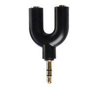 BAZEITFLOW Adattatore Splitter Audio Stereo 3.5mm a Forma di U in Plastica e Metallo per Cuffie e Auricolari, per Condividere Musica Doppio Jack Femmina Colore Casuale