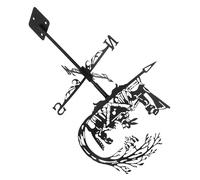 BAZEITFLOW Banderuola Decorativa da Giardino in Metallo Paletto, Indicatore Direzione Vento Resistente alle Intemperie, Ornamento Esterno per Cortile e Fattoria