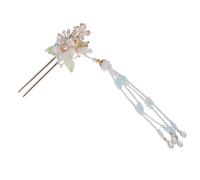 BAZEITFLOW Bastoncino per Chioma Giapponese Leggero Decorazione a Fiore e Nappina in Lega e Perline Artificiali, Accessorio Elegante per Acconciature Quotidiane da Banchetto