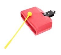 BAZEITFLOW Campanaccio Rosso Percussioni Portatile in Plastica e Metallo Morsetto di Montaggio e Battente, Accessorio per Drum Percussion e Supporto per Cow Bell