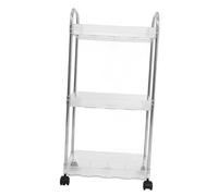 BAZEITFLOW Carrello Multiuso con Ruote Scaffale Mobile Ripiani in Pet Resistente Organizer Compatto per Spazi Ridotti Scaffale Parrucchieri Portatile per Centri Estetici e Beauty Spa
