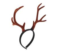 BAZEITFLOW Cerchietto Natalizio Corna Di Renna in Materiale Floccato, Fascia Regolabile Copricapo Di Cervo Per Feste Di Halloween e Eventi in Maschera, Adatto Per Adulti e Ragazzo Ragazza