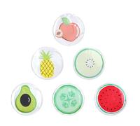 BAZEITFLOW Cerotti di Ghiaccio gli Occhi in Gel Pvc a Forma di Frutta 6 Pezzi Impacchi Freddi e Caldi per Alleviare Affaticamento Oculare Maschera Rinfrescante per Dormire e Relax