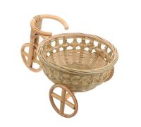 BAZEITFLOW Cestino in bambù Mini Cestino per Triciclo Realizzato a Mano Decorazione Creativa Forma di Triciclo Leggero e Portatile per Mantenere Snack Frutta e Ortaggi in Ordine