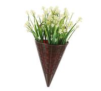 BAZEITFLOW Cesto Appeso di Fiori Artificiali Decorazione sospendere Fiori Artificiali al Coperto Ortensia Fiori Artificiali cestini appesi Fiori appesi Artificiali plastica Bianca