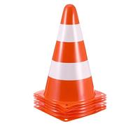 BAZEITFLOW Coni Stradali Arancioni 6 Pezzi 133x133x230mm in Pe Coni di Parcheggio Leggeri Riflettenti per Gestione Traffico e Cantieri Edili