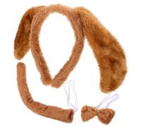 BAZEITFLOW Costume Cucciolo per Cosplay con Orecchie e Coda in Morbido Materiale Peluche Fascia per Capelli e Adatti Feste e Performance Accessori Cane Originali e Confortevoli per Adulti