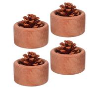 BAZEITFLOW Diffusore di Oli Essenziali in Legno Naturale Ebano, Set da 4 Pezzi per Aromaterapia Passiva, Diffusore di Profumo per Ambienti Interni Casa, Soggiorno e Ufficio, 6x6x3,5 Cm