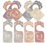 BAZEITFLOW Divisori per Armadio in Legno 8 Pezzi Organizer Vestiti Ragazzo Ragazza Design Colorato Doppia Faccia Divisori Taglie Vestiti 24+ Mesi per Cameretta Ordine e Facilità di