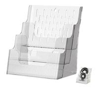 BAZEITFLOW Espositore da Banco Trasparente per Depliant e Riviste Porta Documenti Stabile per Ufficio Hotel e Scrivania Supporto Multifunzione per Volantini e Cataloghi