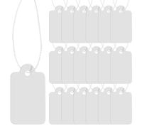 BAZEITFLOW Etichette Vintage 500 Filo di Cotone di Carta Bianche Pezzi Cartellini Prezzo Spessi e Resistenti 23x13mm per Decorazioni Matrimonio e Confezioni Regalo
