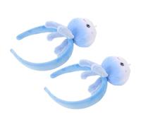 BAZEITFLOW Fasce per Chioma a Tema Medusa in Peluche Blu, Set da 2 Pezzi, Accessori per Costume da Animale Dell'oceano, Copricapo per Feste di Compleanno e Cosplay Marino