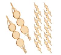BAZEITFLOW Fermagli per Chioma in Metallo con Vassoi Rotondi Vuoti da 12 Mm, Set da 20 Pezzi per Accessori Fai-da-te, Base con Lunetta Liscia per Personalizzazione, Adatti a Donne e