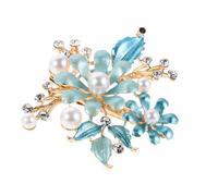 BAZEITFLOW Fermaglio per Capelli Forma di Fiore Strass Ornamento per Capelli in Metallo e Plastica Vintage per Donna