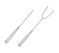 BAZEITFLOW Forchette Facili da Trasportare 2 Pezzi Telescopiche per Barbecue in Acciaio Inossidabile per Arrosticini e Carne in Scena Barbecue All'aperto