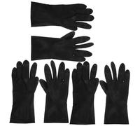 BAZEITFLOW Guanti da Parrucchiere Neri 3 Paia Impermeabili e Lavabili in Plastica e Gomma per Tintura e Lavaggio Chioma, Protezione Antiscivolo per Uomo e Donna