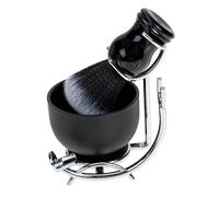 BAZEITFLOW Kit con Pennello Rasatura e Ciotola Ergonomica per Esfoliazione Schiuma e Styling Mustache e Baffi