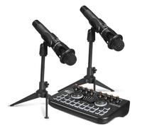 BAZEITFLOW Mixer Audio Professionale Dj con Doppio Microfono e Scheda Suono Console Streaming Live per Pc e Telefonini con Cambio Voce per Podcast Gaming e Cantato