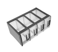 BAZEITFLOW Mobiletto Portaoggetti in Plastica a 4 Strati Cassettini Trasparenti Organizer Scaffale Portaoggetti Portatile Per Ufficio e Studio Bianco e Nero Trasparente