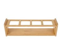 BAZEITFLOW Organizer da Cucina in Legno per Bottiglie di Olio e Condimenti Scaffale Compatto e Leggero per Barattoli Vasetti e Spezie Supporto Multiuso con Laterali per Facile Trasporto e