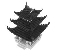 BAZEITFLOW Ornamento Padiglione in Miniatura in Plastica Stile Cinese Tradizionale per Bonsai e Acquari, Accessorio Decorativo per Spazi di Studio e Aree Relax