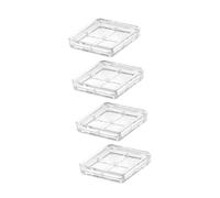 BAZEITFLOW Palette di Ombretti Trasparente Vuota 4 Pezzi, Custodia Compatta per Trucco Fai da Te, Contenitore Ricaricabile per Polvere e Rossetto da Viaggio, Mini Tavolozza per Make Up