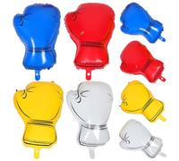 BAZEITFLOW Palloncini Guantoni da Boxe Gonfiabili Decorativi per Feste a Tema Combattimento, Centrotavola Colorati per Compleanni Ragazzi e Adulti, Set 8 Pezzi Multicolore per Decorazioni