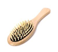 BAZEITFLOW Pettine Antistatico in Legno Bambù con Massaggiatore per e Capelluto Dimensione Media Esfoliante e Stimolante per Relax e Riduzione Fatica