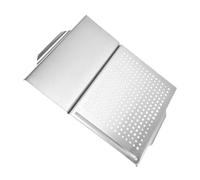 BAZEITFLOW Piastra Barbecue in Inossidabile Quadrata Superficie Forata Uniforme per Carne e Verdure Facile da e Portatile per e