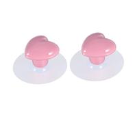 BAZEITFLOW Pomelli per Maniglie Mobili a Forma di Cuore in Ceramica Rosa, Ganci a Ventosa per Ante e Cassetti, Maniglie per Porte Mobili per Casa e Dormitorio, Set