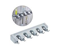 BAZEITFLOW Porta Scope Muro Multifunzione con Posizioni e Ganci Supporto Stabile per Mop e Scopa per Cucina Garage e Ufficio