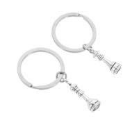 BAZEITFLOW Portachiavi Scacchi Re e Regina in Metallo Set da 2 Pezzi Accessori Portachiavi Unici per Appassionati di Scacchi Design Compatto e Resistente per Uso Quotidiano e Regalo