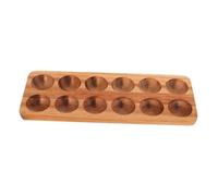 BAZEITFLOW Portauova in Legno Marrone per Frigorifero e Sala da Pranzo, Resistente Agli Urti, Capiente per Uova, Elegante Vassoio Rettangolare Funzionale