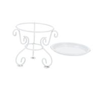 BAZEITFLOW Portavasi in Ferro Supporto per Piante da Esterno Portavasi Solido e Stabile Punti di Supporto Design delle Gambe Curve Rivestimento Antiruggine Adatto per Interno Ed Esterno Giard