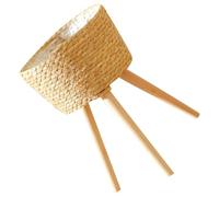 BAZEITFLOW Portavaso in Legno Intrecciato Cestino Porta Piante da Interno ed Esterno, Supporto per Piante Grasse e Bonsai, Mensola per Vasi di Fiori per Balcone e Giardino, Design