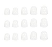 BAZEITFLOW Protezioni le Dita della Chitarra in Silicone Bianco 15 Pezzi 5 Misure Morbide e Spazio Interno Ampio per Chitarristi Principianti ed Elettriche