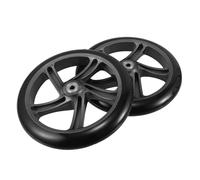 BAZEITFLOW Ruote in PU Antiscivolo per Sedie a Rotelle e Deambulatori 8 Pollici 200 MM Set da 2 Ruote Silenziose di Ricambio Compatibili per Ausili Manuali di Mobilità