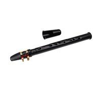 BAZEITFLOW Sassofono Portatile Tascabile in Plastica Nero, 8 Fori, Fatto a Mano Foro Dritto, Mini Sax per Principianti e Appassionati di Musica