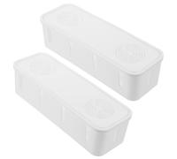 BAZEITFLOW Scatola per Organizzazione dei Cavi in Plastica Bianca 2 Pezzi Ventilazione e Protezione Dalla Polvere per Gestione Ordinata dei Fili