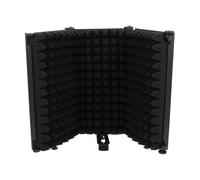 BAZEITFLOW Schermo Isolante Antivento per Microfono Pieghevole a 3 Pannelli, Filtro Anti-Pop Riduzione Rumore, Copertura Portatile per Registrazione Professionale e Streaming, Colore Nero