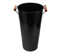 BAZEITFLOW Secchio in Metallo per Combustibile con Manico Robusto Portalegna e Porta Carbone Resistente Antiruggine per Stufa Interna ed Esterna Organizer per Combustibile e Carbonella