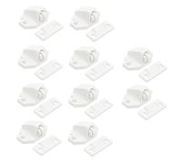 BAZEITFLOW Set 10 Pezzi Serrature a Pallina per Porte in Plastica Bianca, Resistente e Non Deformabile, Adatte per Porte di Legno e Zanzariere in Mobili come Librerie e Armadietti