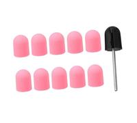 BAZEITFLOW Set 10pezzi Tappi di Levigatura per Manicure in Plastico Rosa, Leggeri e Resistenti per Nail Art e Cura delle Unghie