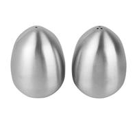 BAZEITFLOW Set 2 Pezzi Saliere a Forma di Uovo in Acciaio Inossidabile Argento, Antiruggine, per Sale, Pepe e Porta Stuzzicadenti, come Regalo per Decorazione Casa