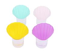 BAZEITFLOW Set 4 Bottiglie da Viaggio in Silicone Riutilizzabili da 40ml, Contenitori Vuoti Ricaricabili per Shampoo, Lozione ed Essenze, per Borse Cosmetiche e Tasche